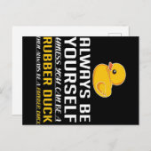 Seien Sie Gummi Duck Funny Per_ Ankündigungspostkarte (Vorne/Hinten)