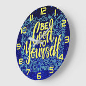 Seien Sie gut für sich motivierend Zitat positiv Große Wanduhr (Winkel)