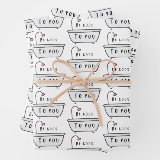 Seien Sie gut, wenn Sie Papierblätter einpacken Geschenkpapier Set (Beispiel)