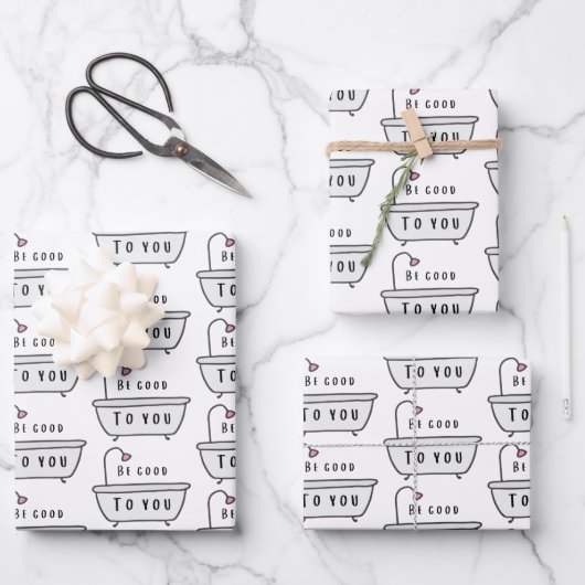 Seien Sie gut, wenn Sie Papierblätter einpacken Geschenkpapier Set (Vorderseite)