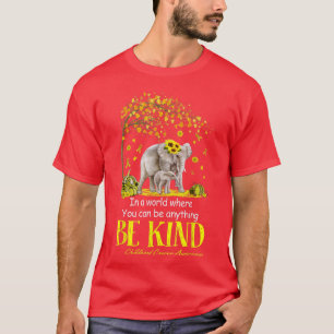 Seien Sie gütig Elefant Gold Kinder Krebs Bewussts T-Shirt