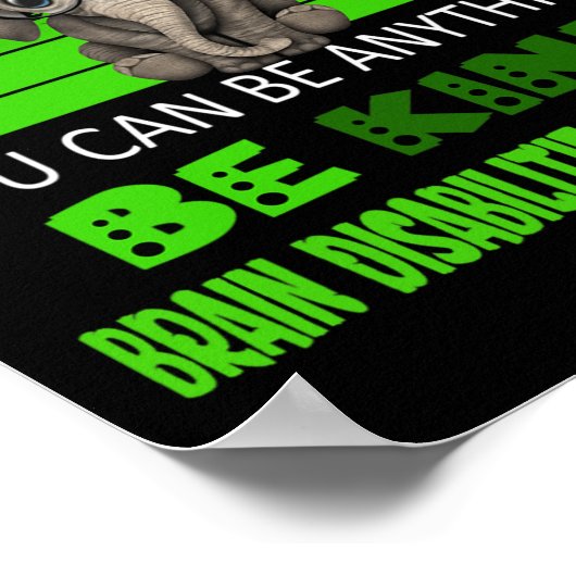 Seien Sie gütige Gehirnbehinderungen Sensibilisier Poster (Ecke)