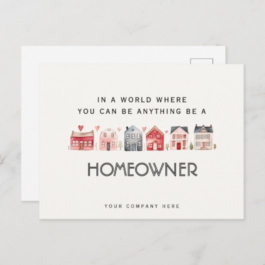 Seien Sie Hauseigentümer Real Anwesen Marketing Po Postkarte (Vorne/Hinten)