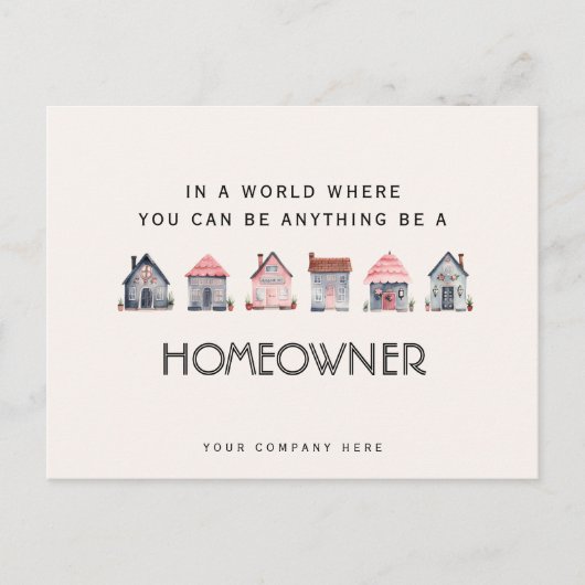 Seien Sie Hauseigentümer Real Anwesen Marketing Postkarte (Vorderseite)