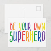 Seien Sie Ihr eigener Superheld, inspirierendes Zi Postkarte (Vorne/Hinten)