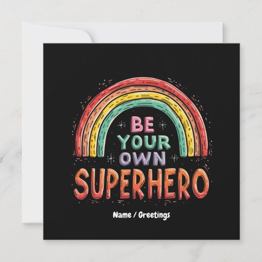 Seien Sie Ihr eigener Superheld mit Inspiration un Einladung (Vorderseite)