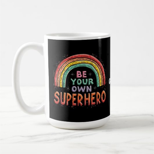 Seien Sie Ihr eigener Superheld mit Inspiration un Kaffeetasse (Links)