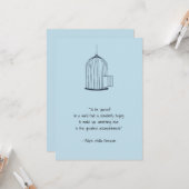 Seien Sie Ihr Emerson Quote Birdcage Karte (Vorderseite/Rückseite Beispiel)