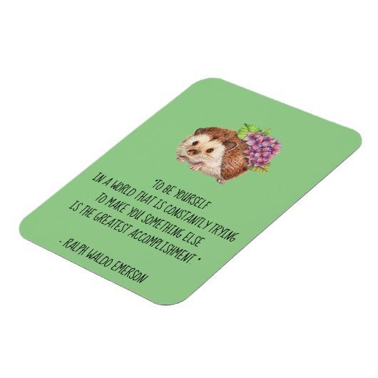 Seien Sie Ihr Emerson Zitat mit Igel Magnet (Linke Seite)