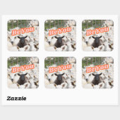 Seien Sie Ihr lustiger Sticker, der Glasfaserkunst Quadratischer Aufkleber (Blatt)