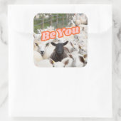 Seien Sie Ihr lustiger Sticker, der Glasfaserkunst Quadratischer Aufkleber (Tasche)