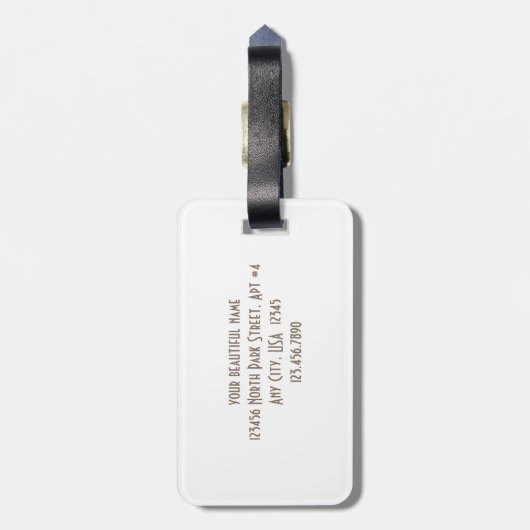 Seien Sie Ihr schönes Skriptbriefe Kupfer Gepäckanhänger (Rückseite vertikal)