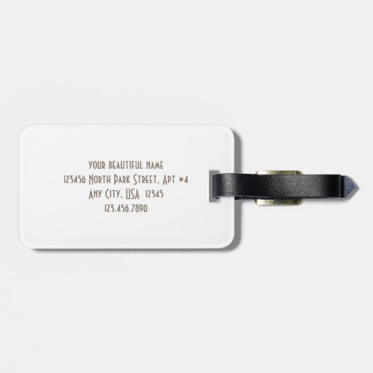 Seien Sie Ihr schönes Skriptbriefe Kupfer Gepäckanhänger (Rückseite horizontal)