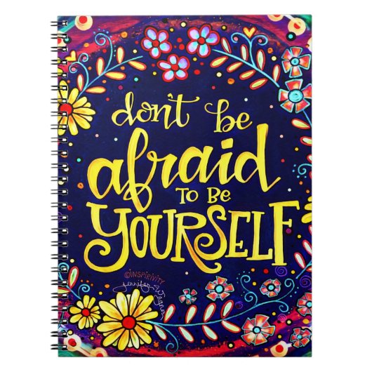 Seien Sie Ihr selbst Fun floral Hübsch Inspiration Notizblock (Vorderseite)