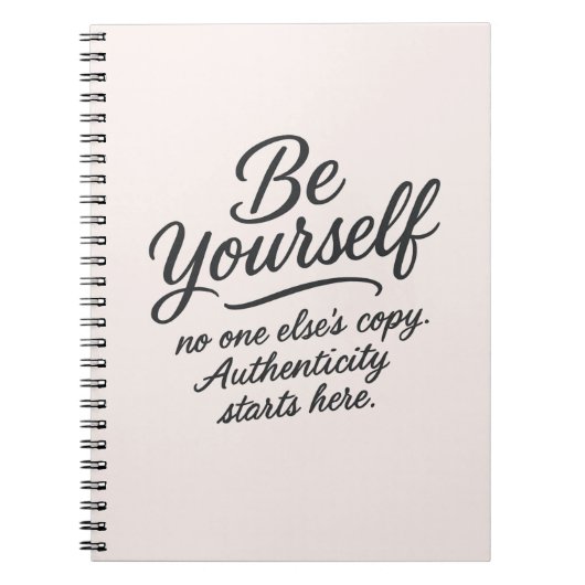 Seien Sie Ihr selbst inspirierendes Zitat Typograf Notizblock (Vorderseite)