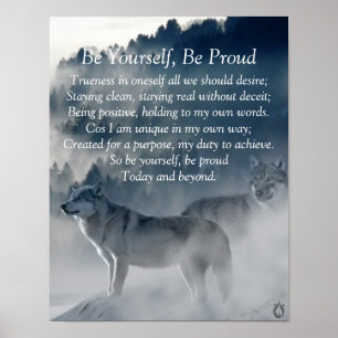 Seien Sie Ihr selbst Wolf Poster