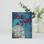 Seien Sie Ihr Vogel-Mixed-Media Postkarte (Stehend Vorderseite)