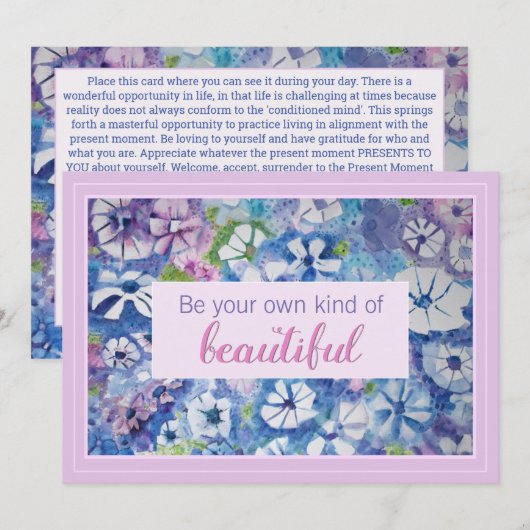 Seien Sie Ihre eigene schöne Affirmationskarte Einladung (Vorne/Hinten)