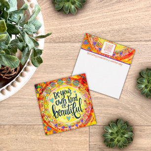 Seien Sie Ihre eigenen schönen Inspirivity Kindnes Quadratische Visitenkarte