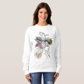 Seien Sie Ihre Frau Face Line Art Boho Blume Sweatshirt (Vorne ganz)