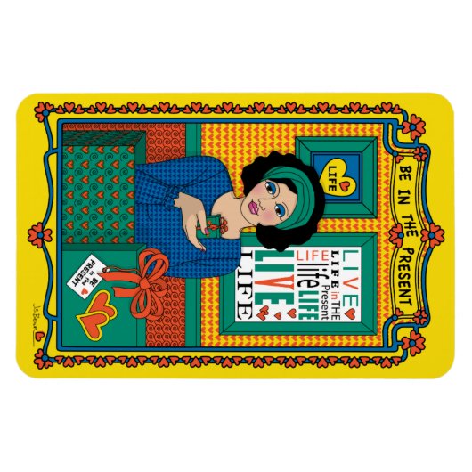 Seien Sie im Magnet Present_B_4x6 Kühlschrank. (Horizontal)