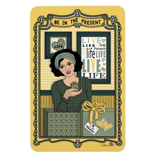 Seien Sie im Magnet Present_C_4x6 Kühlschrank. (Vertikal)