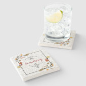 Seien Sie immer dankbar für Erntedank Frame Steinuntersetzer (Seitenansicht)