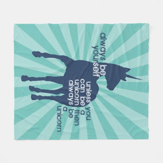 Seien Sie immer ein lustiges Einhorn Fleecedecke (Vorderseite (Horizontal))