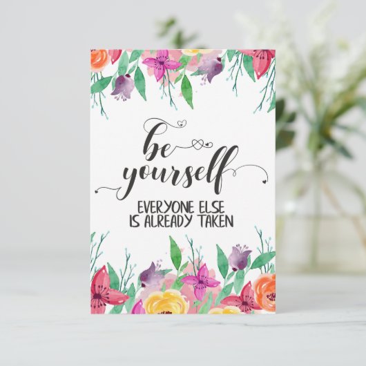 Seien Sie immer glauben an sich selbst Zitat Dankeskarte (Stehend Vorderseite)