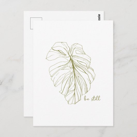 Seien Sie immer noch minimalistisch Zen Monstera L Postkarte (Vorne/Hinten)