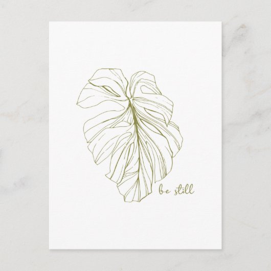 Seien Sie immer noch minimalistisch Zen Monstera L Postkarte (Vorderseite)