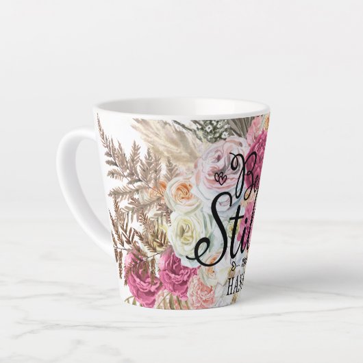 Seien Sie immer noch trendige Wasserfarben Pampas Milchtasse (Linke Ecke)