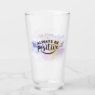 Seien Sie immer positiv Lila gelb Glas