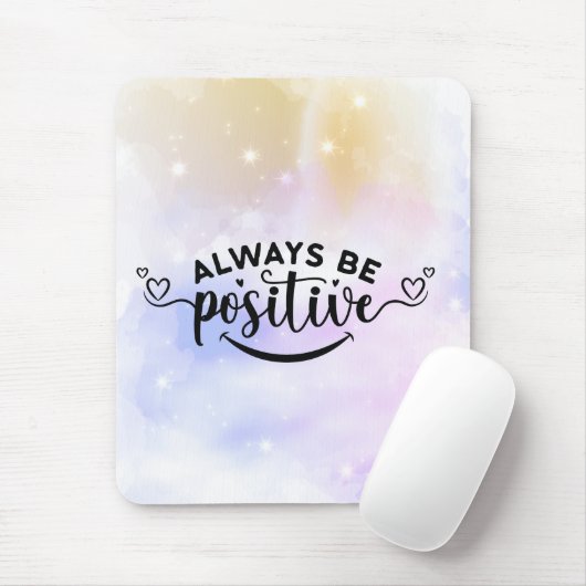 Seien Sie immer positiv Lila gelb Mousepad (Mit Mouse)