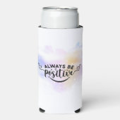 Seien Sie immer positiv Lila gelb Selters Dosenkühler (Seltzer Vorderseite)