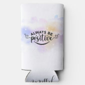 Seien Sie immer positiv Lila gelb Selters Dosenkühler (Rückseite)