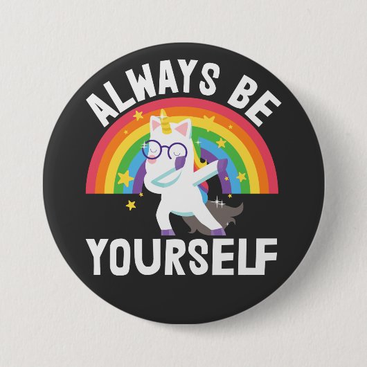 Seien Sie immer selber lgbtq Stolz Regenbogen Einh Button (Vorderseite)