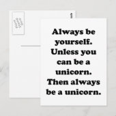 Seien Sie immer selbst Einhorn Postkarte (Vorne/Hinten)