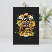 Seien Sie immer selbst, wenn Sie kein Flamingo sei Begleitkarte (Stehend Vorderseite)