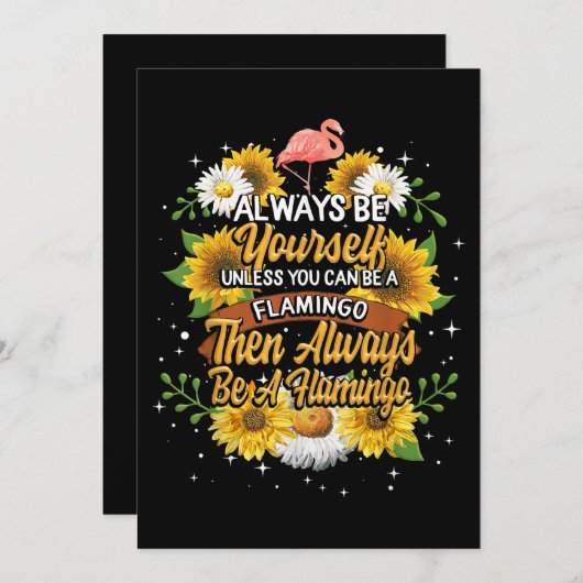 Seien Sie immer selbst, wenn Sie kein Flamingo sei Save The Date (Vorne/Hinten)