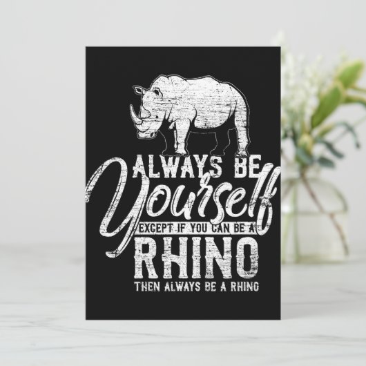 Seien Sie immer selbst, wenn Sie kein Rhino-Gesche Dankeskarte (Stehend Vorderseite)