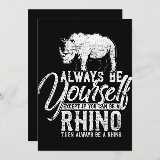 Seien Sie immer selbst, wenn Sie kein Rhino-Gesche Dankeskarte (Vorne/Hinten)