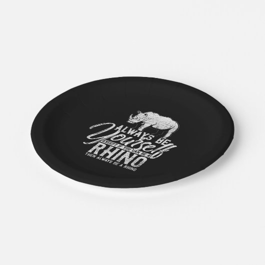 Seien Sie immer selbst, wenn Sie kein Rhino-Gesche Pappteller (Schrägansicht)