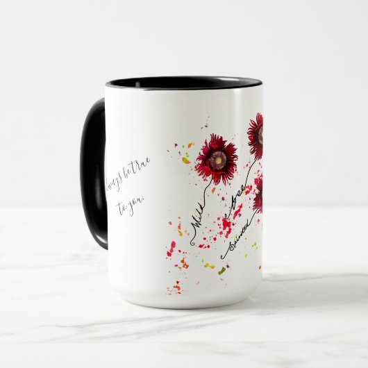 Seien Sie immer wahr, um Pfeffer und malen Sie Spr Tasse (Vorderseite Links)