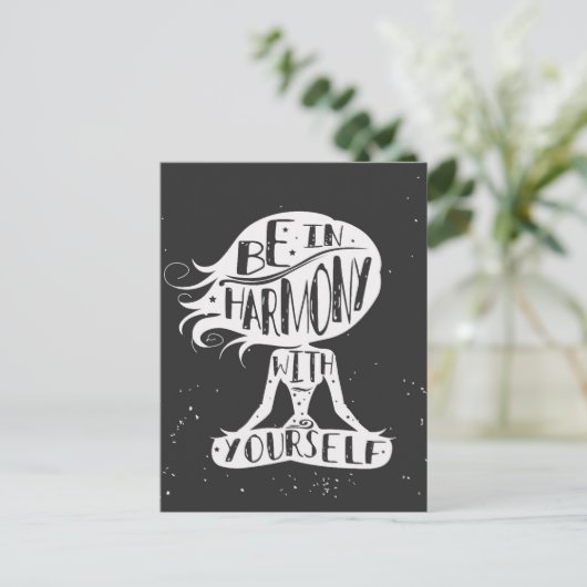 Seien Sie in Harmonie mit Ihnen selbst Postkarte (Stehend Vorderseite)