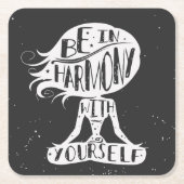 Seien Sie in Übereinstimmung mit selbst Rechteckiger Pappuntersetzer (Vorderseite)