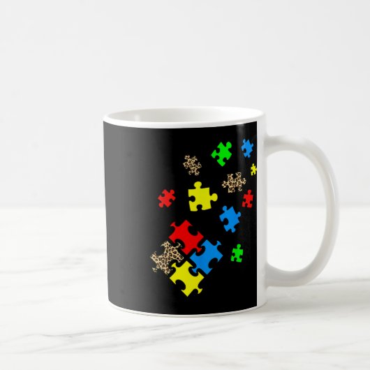 Seien Sie Kind Puzzle Pieces Leopard Autismus Bewu Kaffeetasse (Rechts)