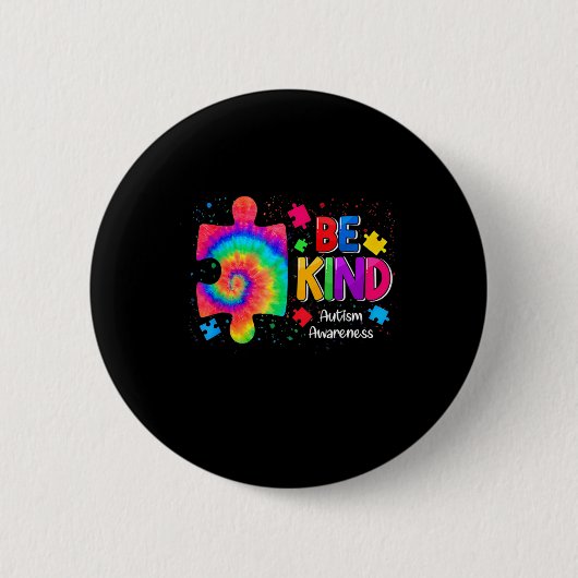 Seien Sie Kind Puzzlestücke Gefärbte Krawatte Nied Button (Vorderseite)