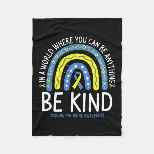 Seien Sie Kind Rainbow World Down Syndrome Awarene Fleecedecke (Vorderseite)