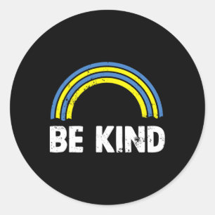 Seien Sie Kind Rainbow World Down Syndrome Awarene Runder Aufkleber